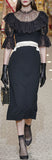 Black Lace Bodice Column Dress