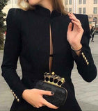 Open-Front Black Blazer-Top - DESIGNER INSPIRED FASHIONS