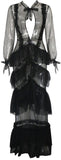 Long Black Sheer Tiered Light Lace Dress - DESIGNER INSPIRED FASHIONS