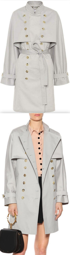 Cotton Gabardine Trenchcoat, Grey