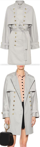 Cotton Gabardine Trenchcoat, Grey
