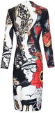 Embellished Patchwork Mesh Dress