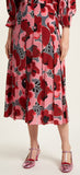 Poppy-Print Blouse and Pleated Skirt Set