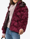 Teddy Puffer Jacket - Burgundy