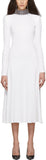Ribbed Jersey Crystal Dress, White