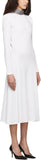 Ribbed Jersey Crystal Dress, White