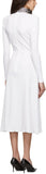 Ribbed Jersey Crystal Dress, White