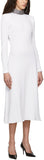 Ribbed Jersey Crystal Dress, White