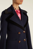 Double-Breasted Peak Lapel Wool Coat