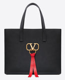 Large Vring Shopping Tote, Black