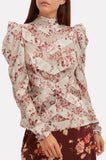 Unbridled Chevron Silk Blouse