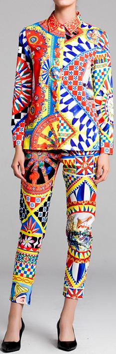 Printed Shirt and Pant Set