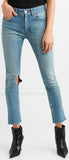 Distressed Mid-Rise Skinny Jeans