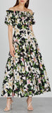 Long Lily Print Poplin Dress