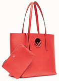 Leather Shopper Bag, Red