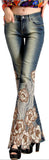 Embellished Light Faded Flare Jeans - DESIGNER INSPIRED FASHIONS