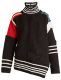 Patchwork High-Neck Sweater