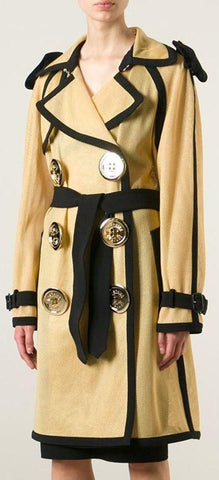 Double-Breasted Bi-Color Trench Coat - DESIGNER INSPIRED FASHIONS