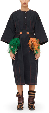 Feather Trim Coat Dress | DESIGNER INSPIRED FASHIONS