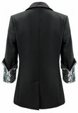 Sequined-Sleeve Blazer
