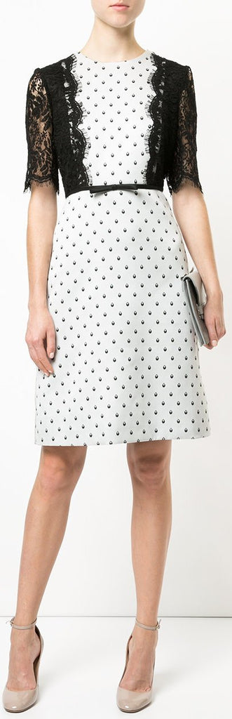 Spotted Lace Dress, White
