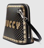 Guccy Mini Shoulder Bag - White, Black, Gold