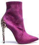 'Venice' Booties in Purple or Black - DESIGNER INSPIRED FASHIONS