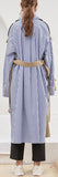 Striped Shirt-Back Trench Coat