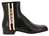 Logo-Striped Leather Boots