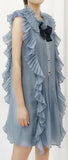 Ruffle Pleated Mini Dress