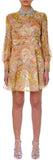 Floral-Print Crystal-Collar Georgette Mini Dress | DESIGNER INSPIRED FASHIONS