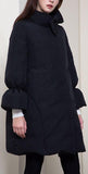 Puffer Coat with Bow, Black