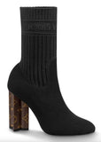 Silhouette Sock Ankle Boots, Black