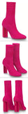 Silhouette Sock Ankle Boots, Framboise/Fuchsia Pink