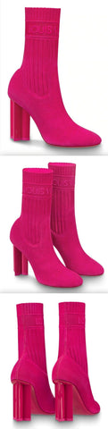 Silhouette Sock Ankle Boots, Framboise/Fuchsia Pink