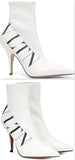 VLTN Logo Sock Booties, White