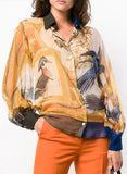 Sheer Printed Silk Shirt