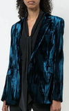 Velvet One-Button Blazer