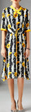 Floral Stripe Printed Silk Dress