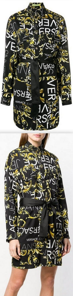 Logo Print Shirt-Dress | DESIGNER INSPIRED FASHIONS