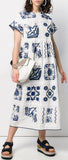 Embroidered Smock Dress