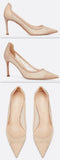 D-Moi Pump in Embroidered Dotted Swiss Tulle, Nude