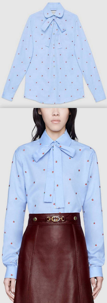 Blue Strawberry Fil Coupé Shirt | DESIGNER INSPIRED FASHIONS