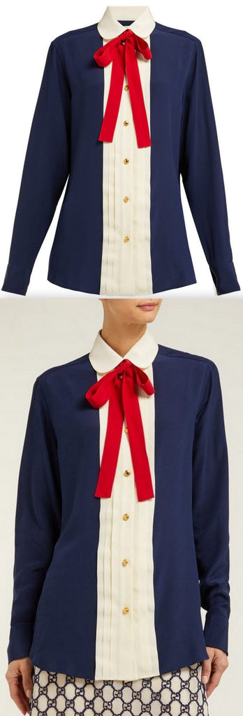 Neck-Tie Silk-Georgette Blouse | DESIGNER INSPIRED FASHIONS