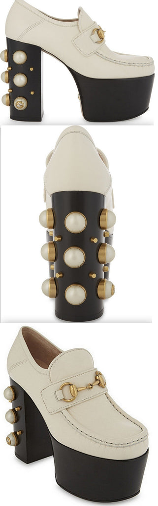 Vegas 125 Pearl Leather High Heeled Loafers