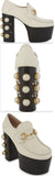 Vegas 125 Pearl Leather High Heeled Loafers