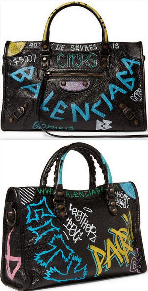 Small Classic City Printed Textured-Leather Tote