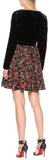Floral-Printed Velvet and Crêpe Dress