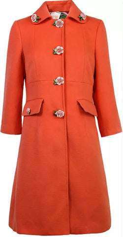 Rose-Embellished Coat
