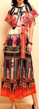 Printed Flutter-Sleeve Chiffon Dress | DESIGNER INSPIRED FASHIONS